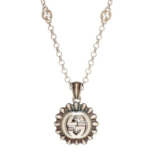 Gucci Interlocking G Pendant Necklace – Sterling Silver – 100% Authentic – NIB - Picture 1 of 6